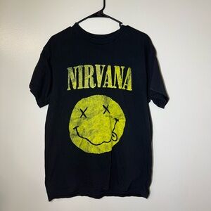 Men’s Nirvana Black and Yellow Classic Graphic Tee